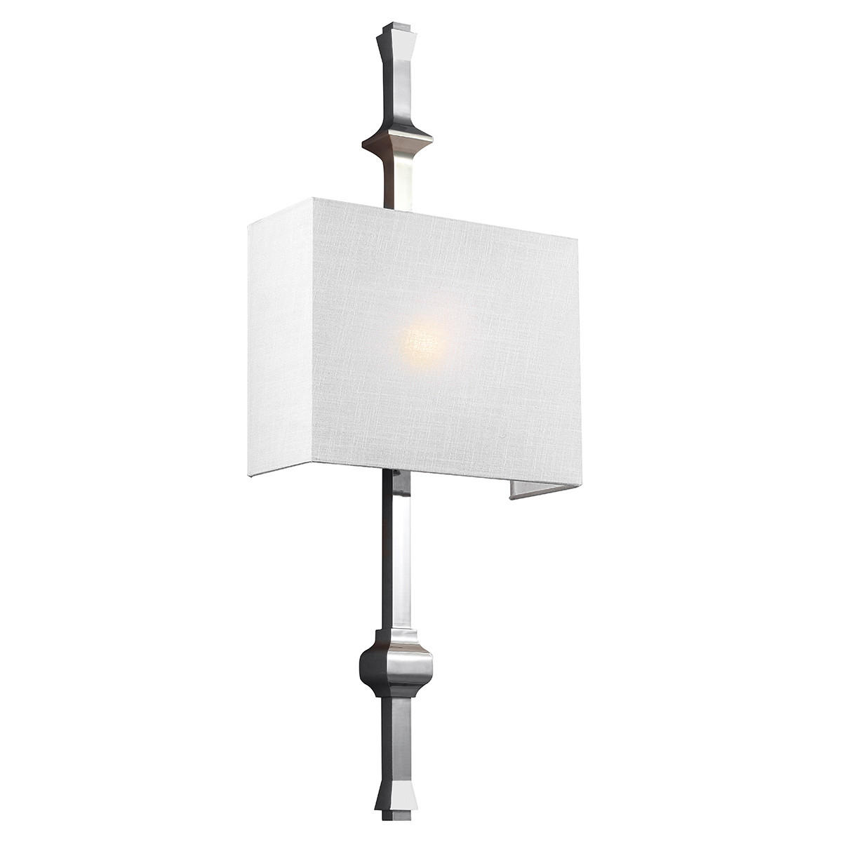 VÄGGLAMPA Elstead Teva 29.2/76.5/12.1  cm   - nickelfärgad, Klassisk, metall/glas (29.2/76.5/12.1 cm) - Elstead Lighting