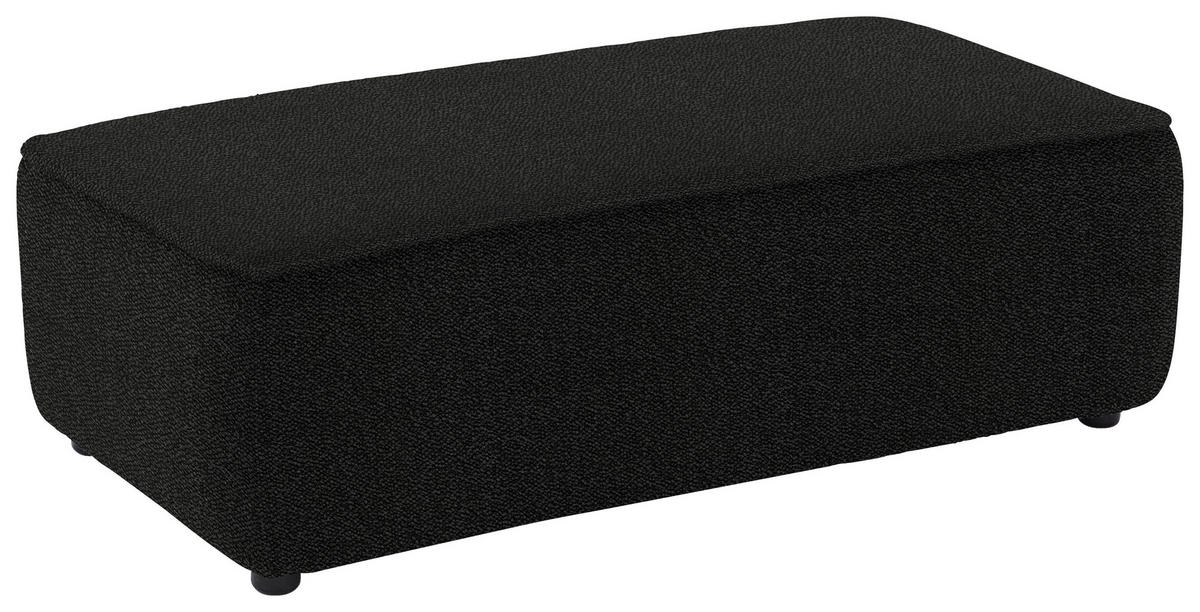 ECKSOFA in Flachgewebe Schwarz  341/164 cm  - Schwarz, Design, Kunststoff/Textil (341/164cm) - W.Schillig