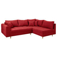 ECKSOFA Ariella in Mikrofaser Rot Rückenkissen  231/161 cm  - Rot/Naturfarben, Design, Holz/Textil (231/161cm) - P & B