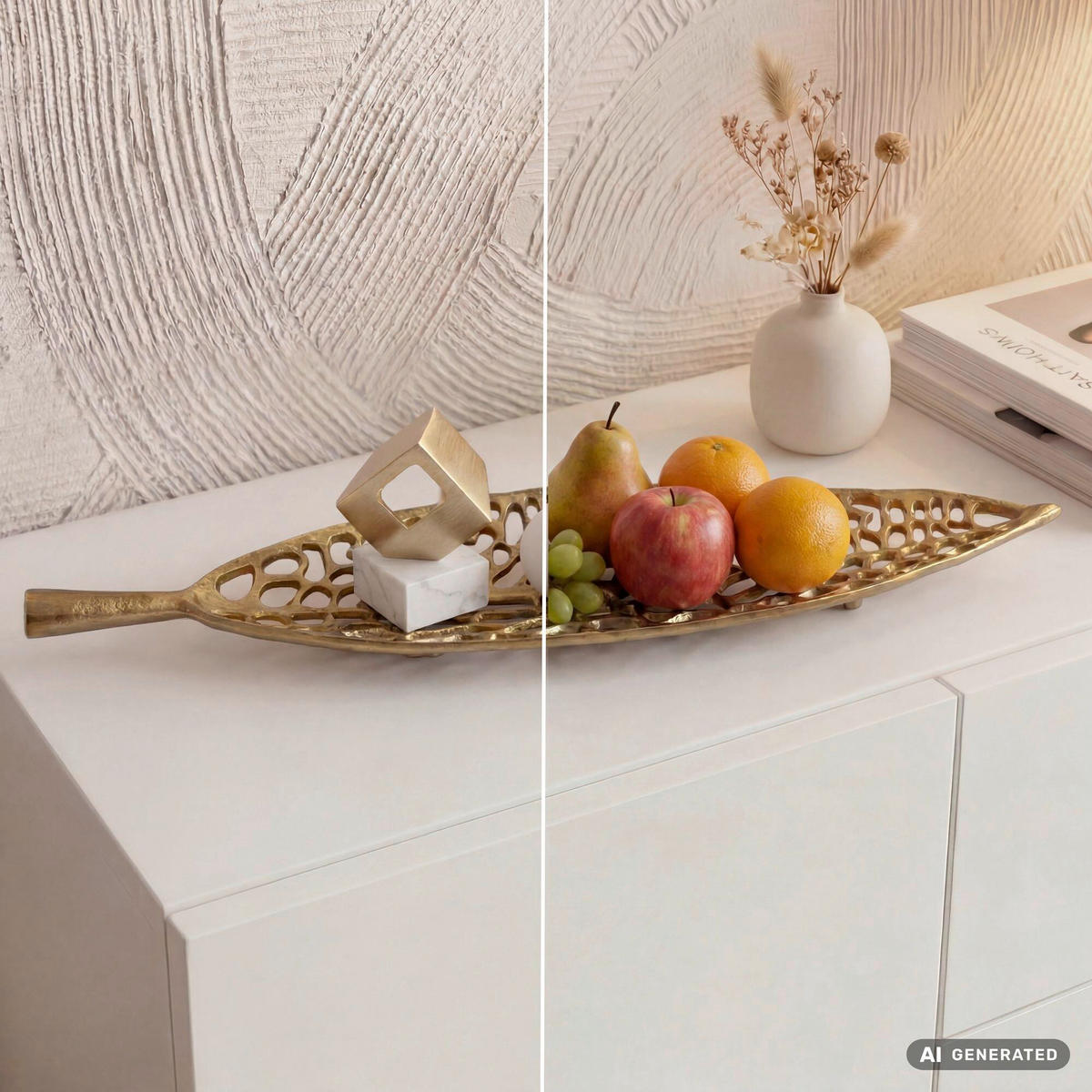DEKOSCHALE - Goldfarben, Design, Metall (63/5/15cm) - Livetastic