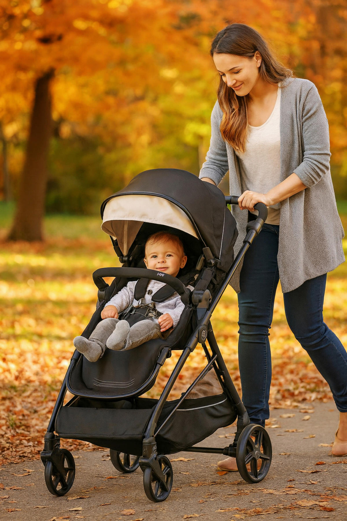 PACK POUSSETTE TRIO SEETY  - noir, Basics, textile (55/99/110/73cm) - Chicco