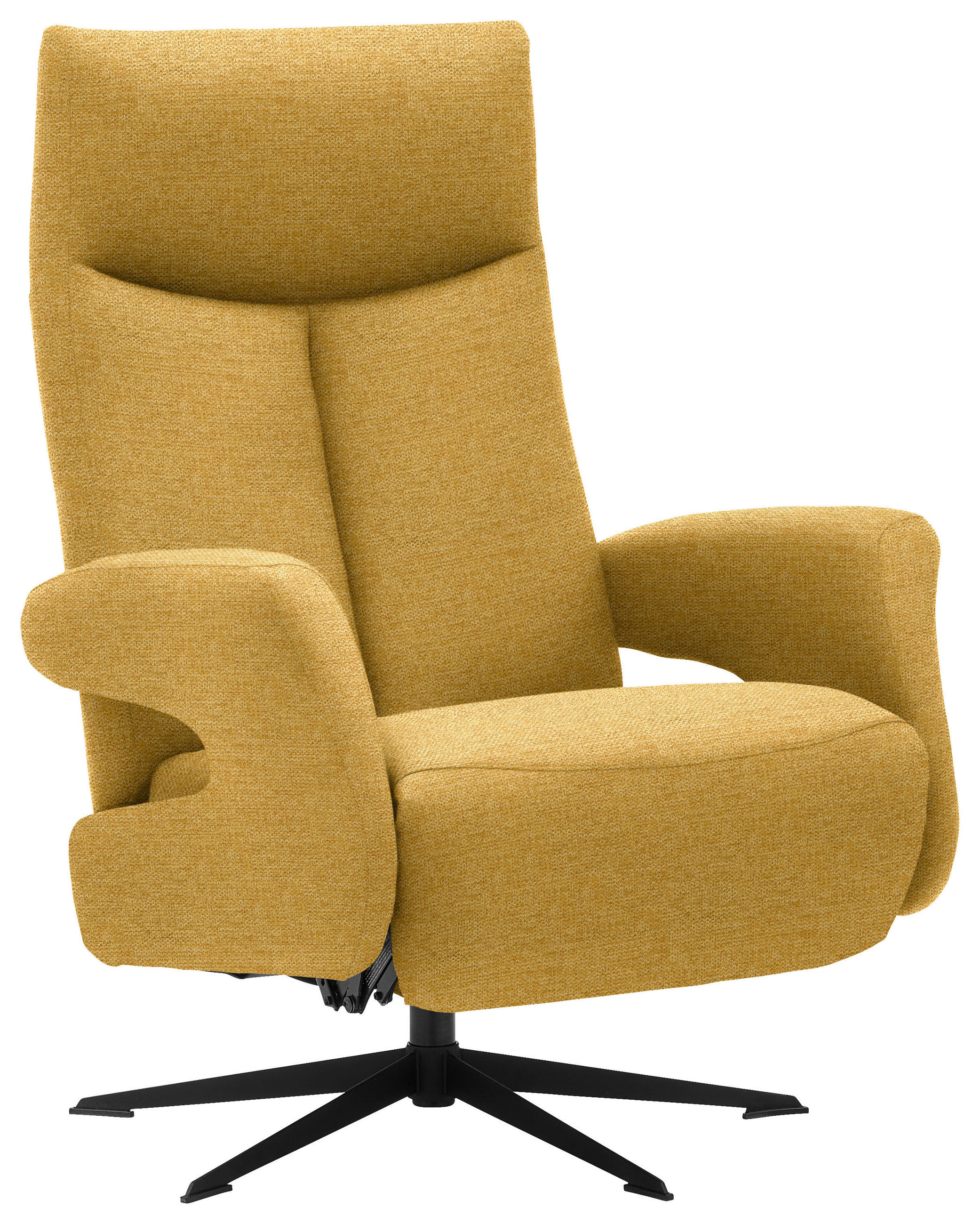 RELAXSESSEL in Textil Currygelb  - Currygelb/Schwarz, Design, Textil/Metall (74/105/82cm) - Welnova
