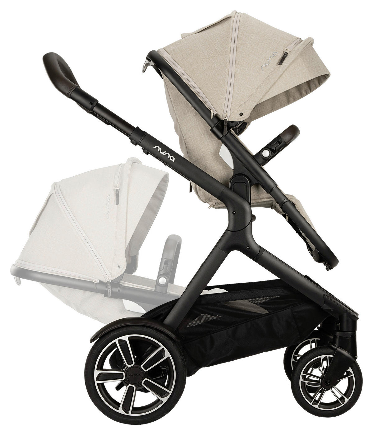 KOMBIKINDERWAGEN DEMI NEXT Demi Next  - Schwarz/Naturfarben, Basics, Textil/Metall (98/62/112cm) - Nuna