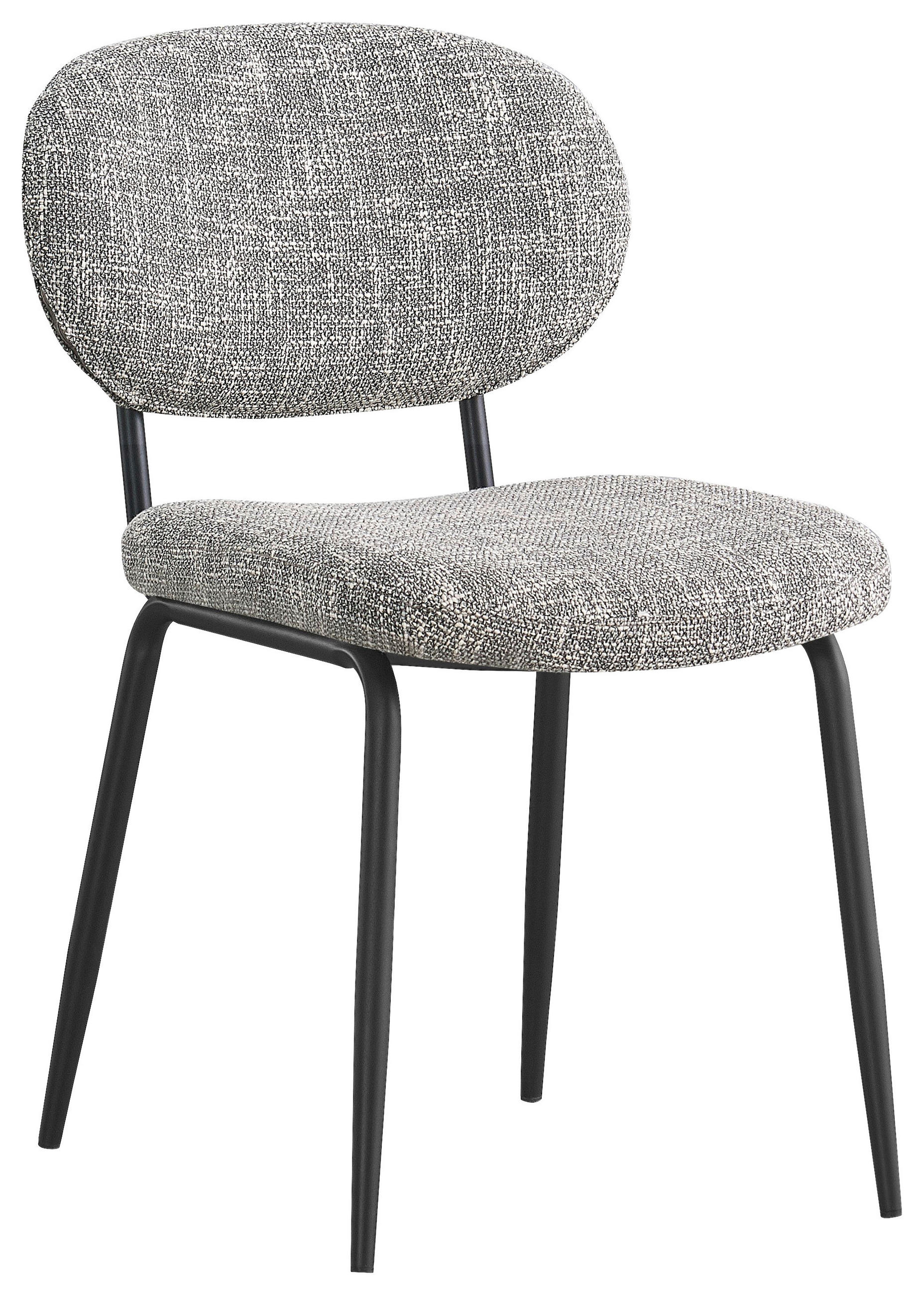 STUHL Webstoff Grau, Schwarz  - Schwarz/Grau, KONVENTIONELL, Textil/Metall (49/80,5/62,5cm) - Boxxx