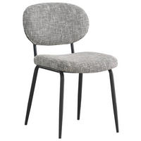 STUHL Webstoff Grau, Schwarz  - Schwarz/Grau, KONVENTIONELL, Textil/Metall (49/80,5/62,5cm) - Boxxx