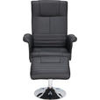 RELAXSESSELSET Lederlook    - Chromfarben/Schwarz, Design, Textil/Metall (77/95-111/81-117cm) - Cantus