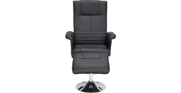 RELAXSESSELSET Lederlook - Chromfarben/Schwarz, Design, Textil/Metall (77/95-111/81-117cm) - Cantus