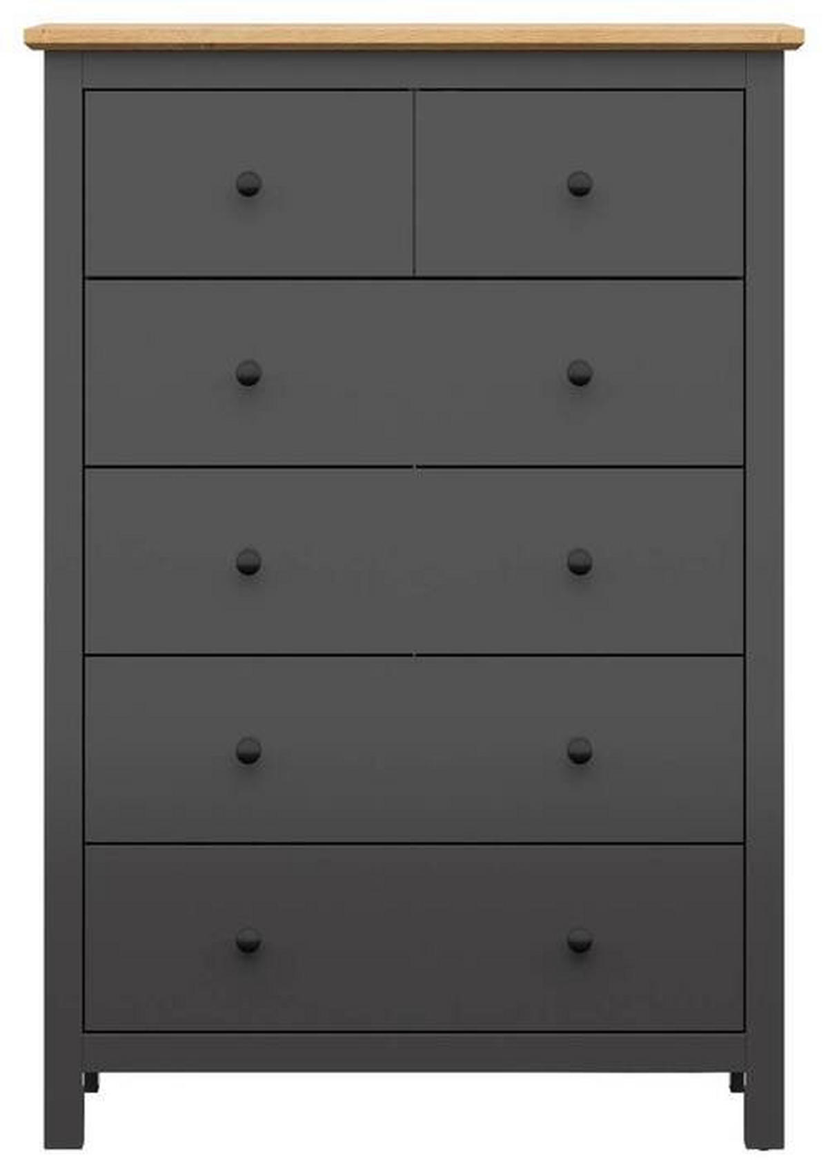 KOMODA, barve grafita, hrast artisan  - barve grafita/hrast artisan, Design, leseni material (101/145/44cm) - MID.YOU