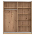 SCHWEBETÜRENSCHRANK 2-türig Schwarz, Eichefarben - Eichefarben/Schwarz, Basics, Glas/Holzwerkstoff (179/210/62,5cm) - Xora