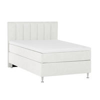 KONTINENTALSÄNG 140/200 cm  i cremefärgad  - aluminiumfärg/cremefärgad, Klassisk, metall/trä (140/200cm) - Best Price