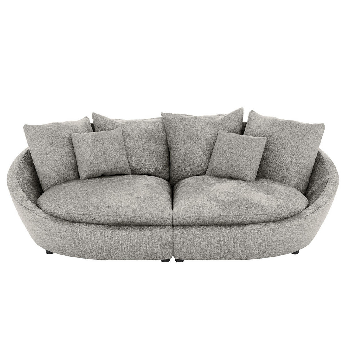 BIGSOFA in Chenille Dunkelgrau  - Dunkelgrau/Schwarz, Modern, Kunststoff/Textil (237/87/131cm) - Trendmanufaktur