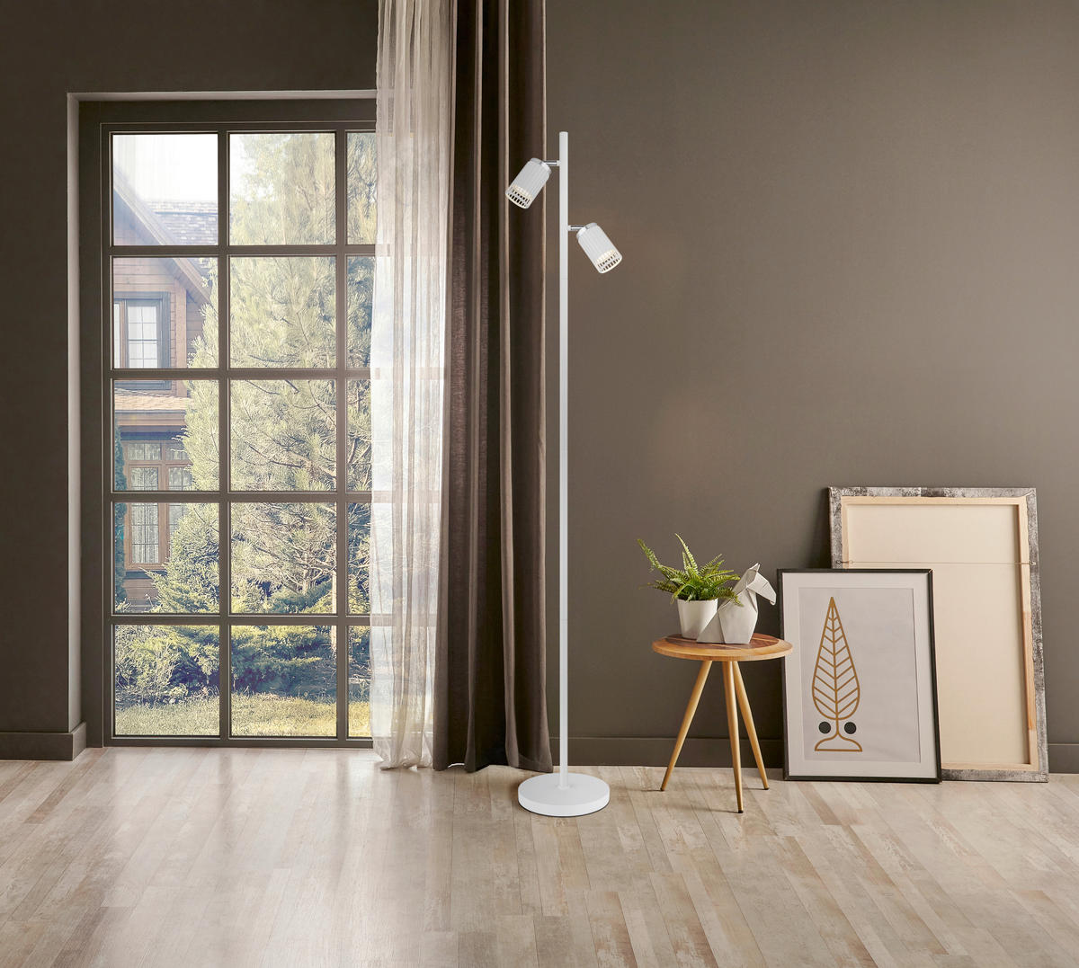 STOJACÍ LAMPA, 27,5/22/158 cm - bílá/barvy chromu, Design, kov/plast (27,5/22/158cm) - Globo
