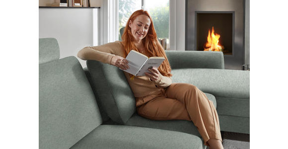 ECKSOFA  in Chenille, Flachgewebe Hellgrau Rücken echt  316/175 cm  - Hellgrau/Schwarz, Design, Textil/Metall (316/175cm) - Dieter Knoll