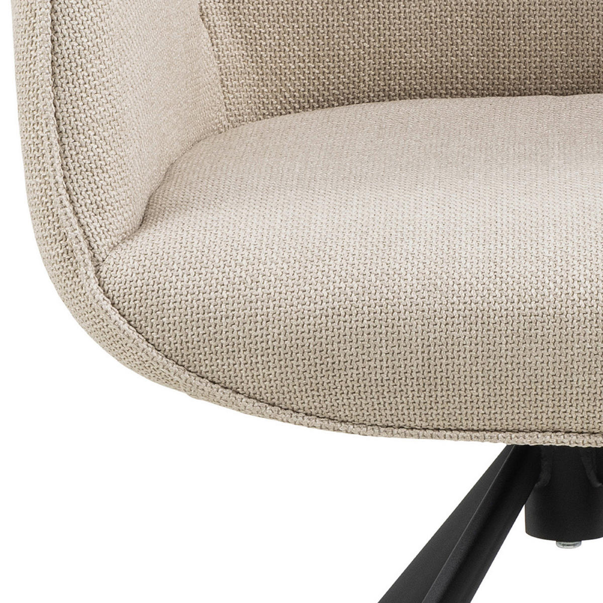 STOLICA S NASLONOM ZA RUKE  bež  tekstil      - bež/crna, Design, tekstil/metal (60,5/90/62cm) - MID.YOU