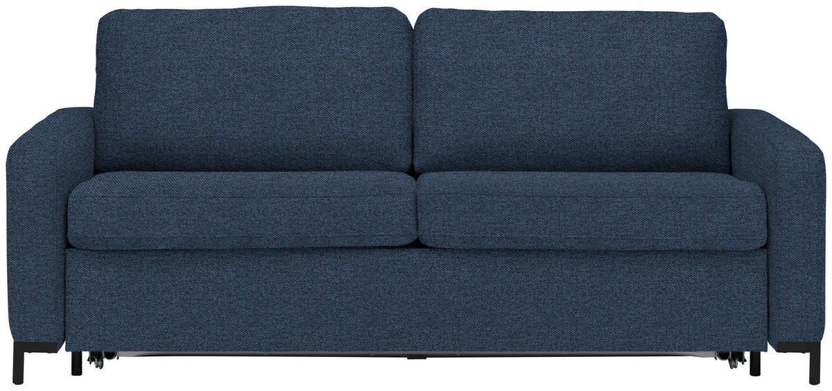 BÄDDSOFFA i vävt tyg blå  - blå/svart, Klassisk, metall/textil (187/84/97cm) - Livetastic