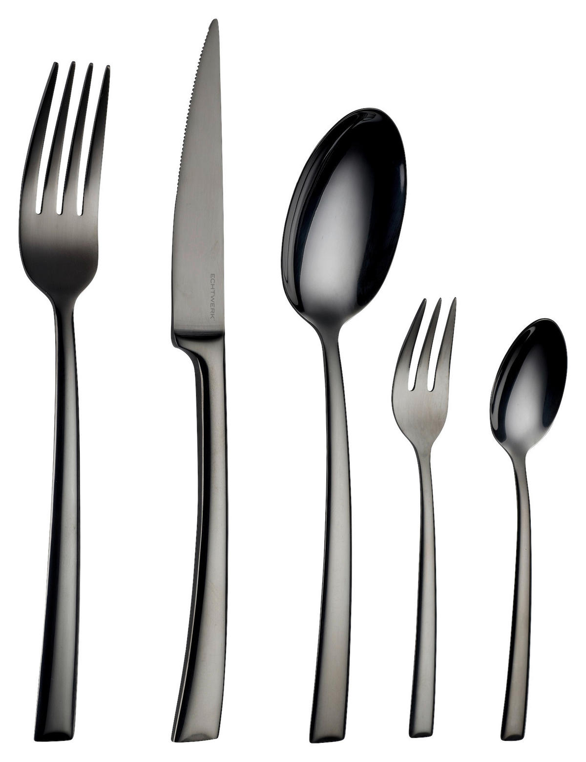 BESTECKSET Avelino Shiny  30-teilig  - Schwarz Hochglanz, Design, Metall (35,5/25,5/5cm) - Echtwerk