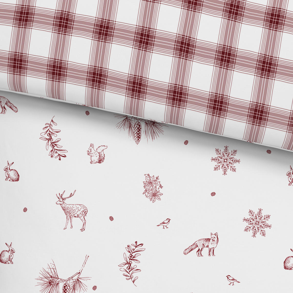 WENDEBETTWÄSCHE TALVI Renforcé 140/200 cm  - Rot/Weiß, KONVENTIONELL, Textil (140/200cm) - Esposa