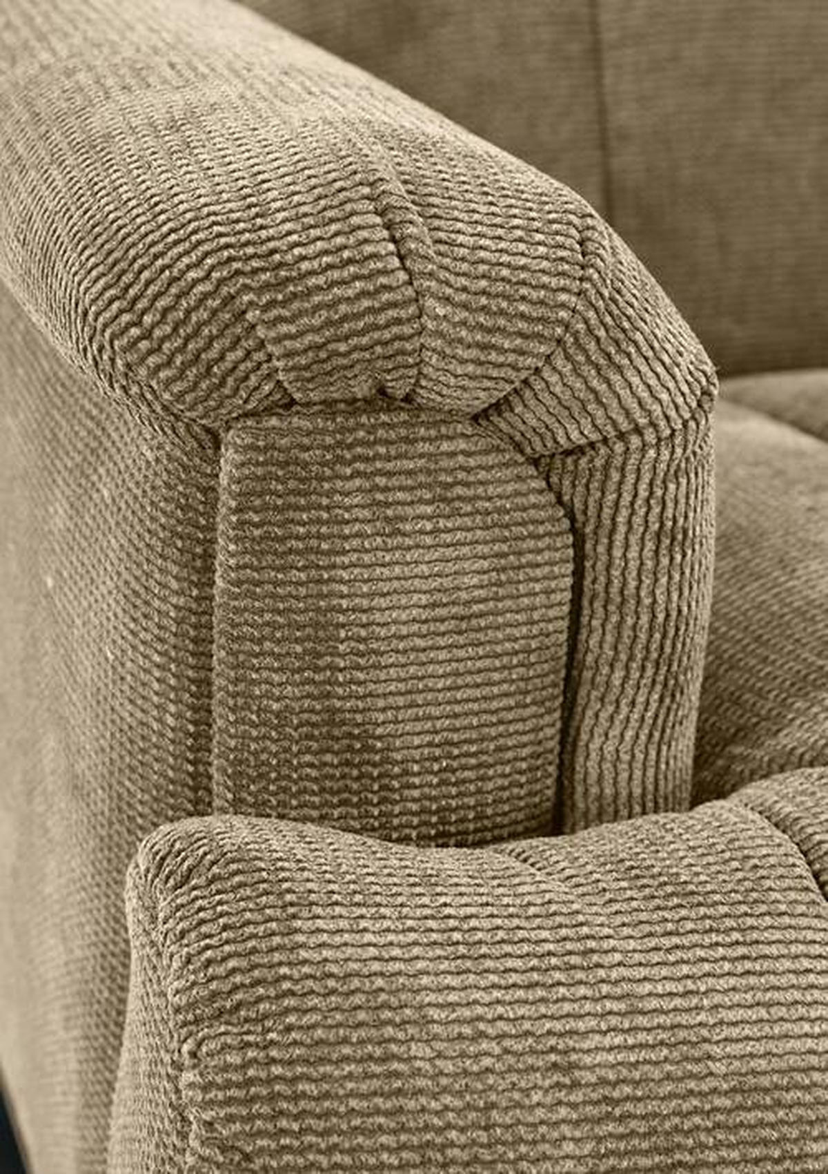 SITZBANK 195/89/75 cm  in Taupe  - Taupe/Schwarz, Design, Textil/Metall (195/89/75cm) - Novel