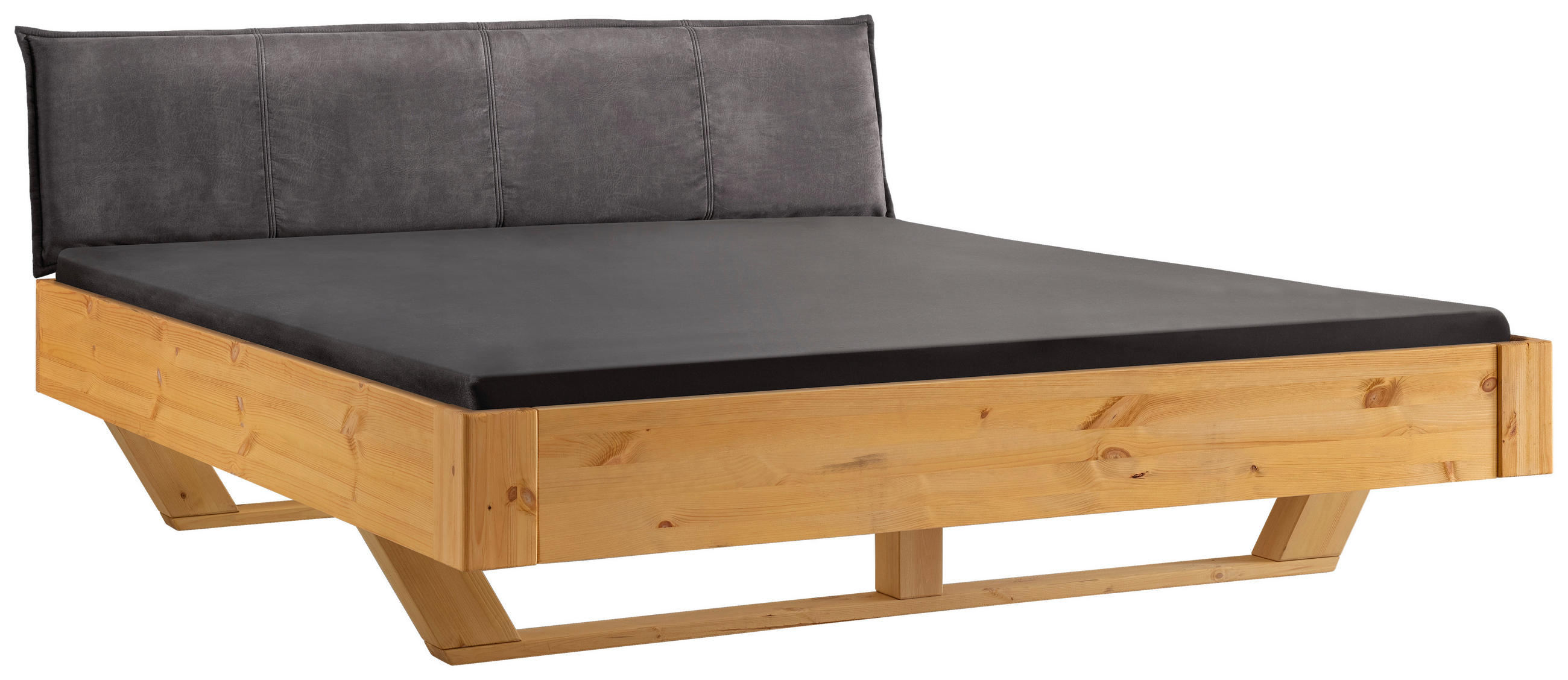 BALKENBETT 180/200 cm,  in Anthrazit, Kieferfarben,  - Anthrazit/Kieferfarben, KONVENTIONELL, Holz (180/200cm) - Linea Natura