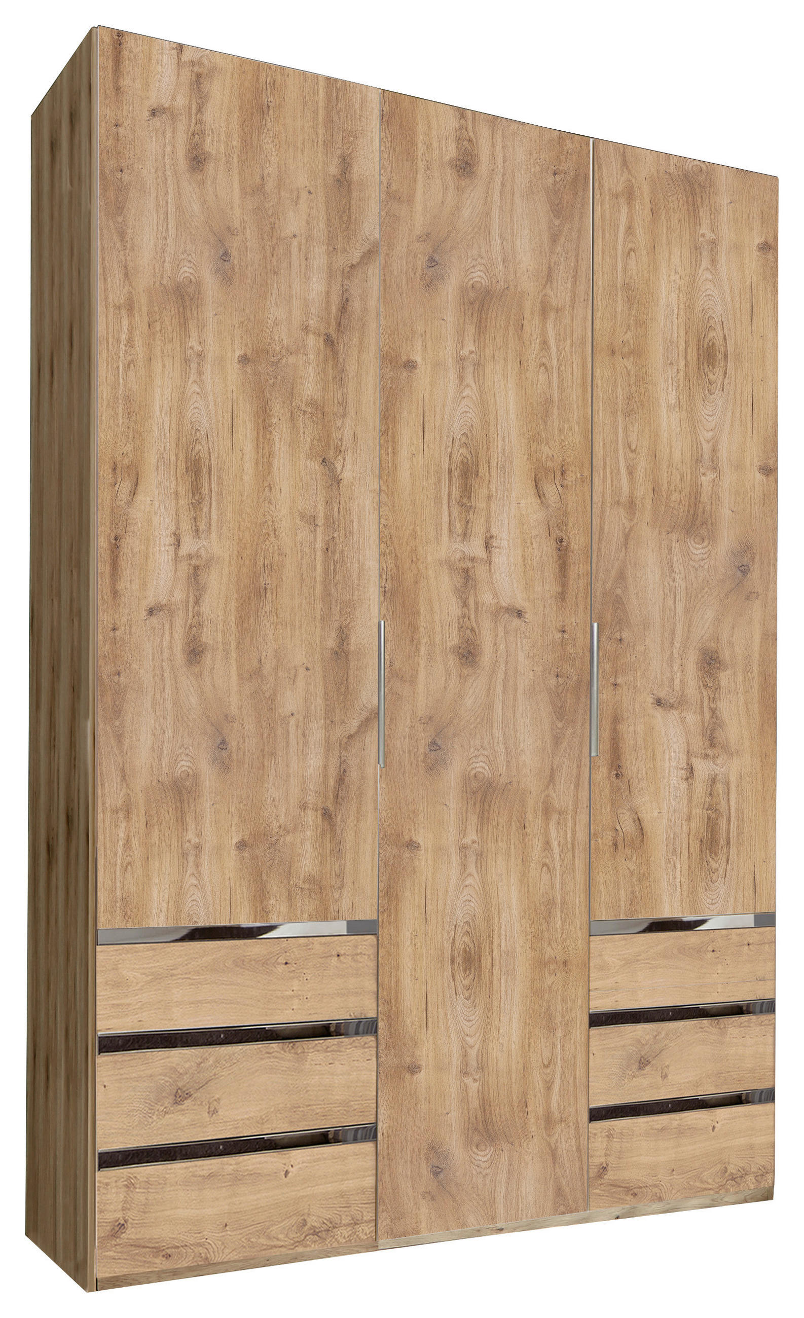 DREHTÜRENSCHRANK in Eichefarben  - Chromfarben/Eichefarben, Modern, Holzwerkstoff/Kunststoff (150/216/58cm) - MID.YOU