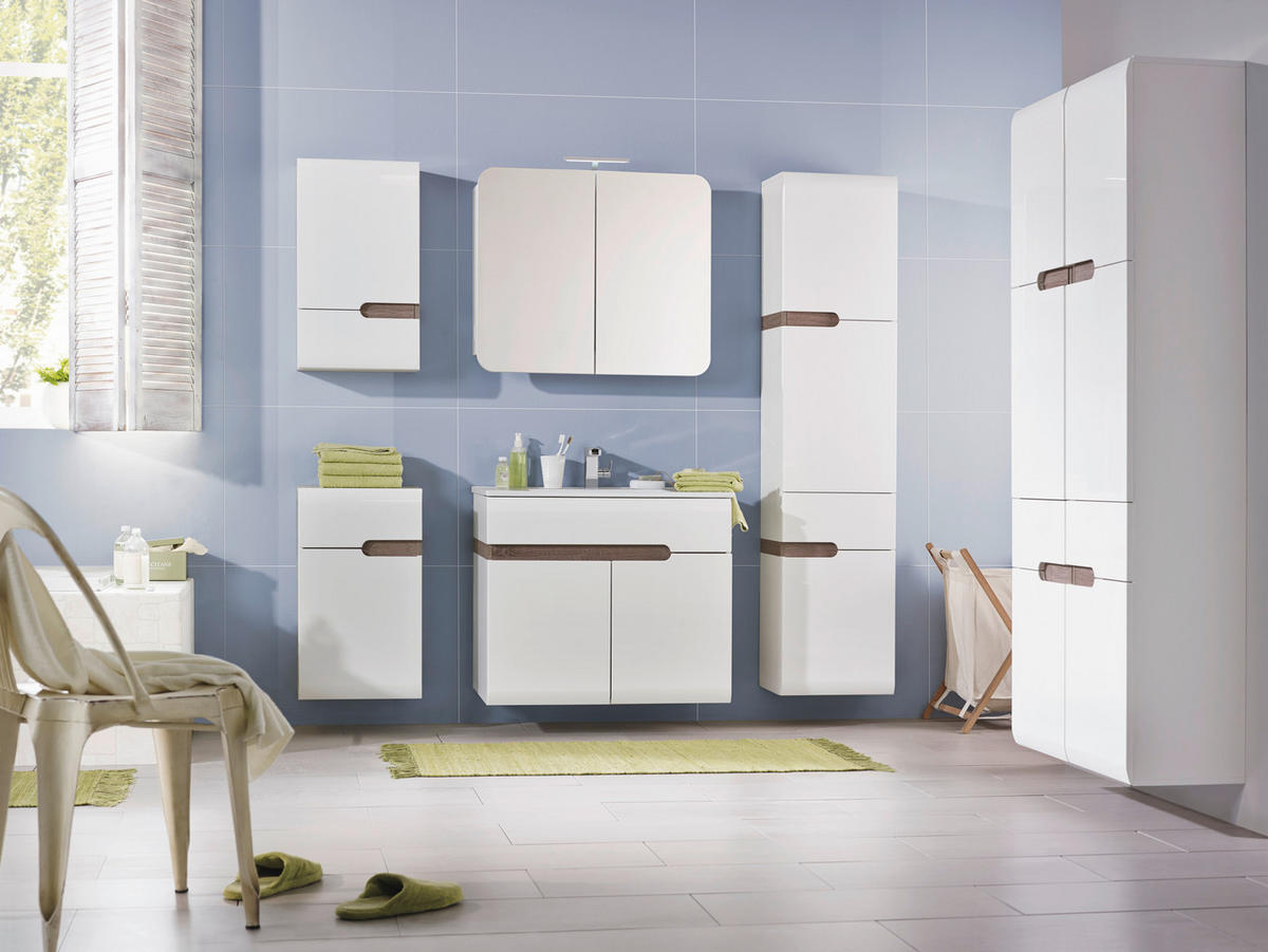 ELEMENT S OGLEDALOM   - bijela, Moderno, drvni materijal (80/69/16cm) - Xora