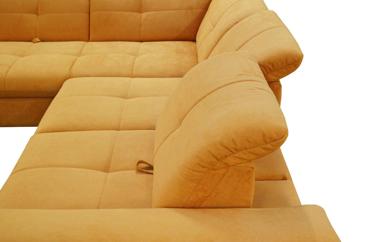 SEDEŽNA GARNITURA, gladka tkanina oranžna  - barve kroma/oranžna, Design, tekstil (242/313cm) - Xora