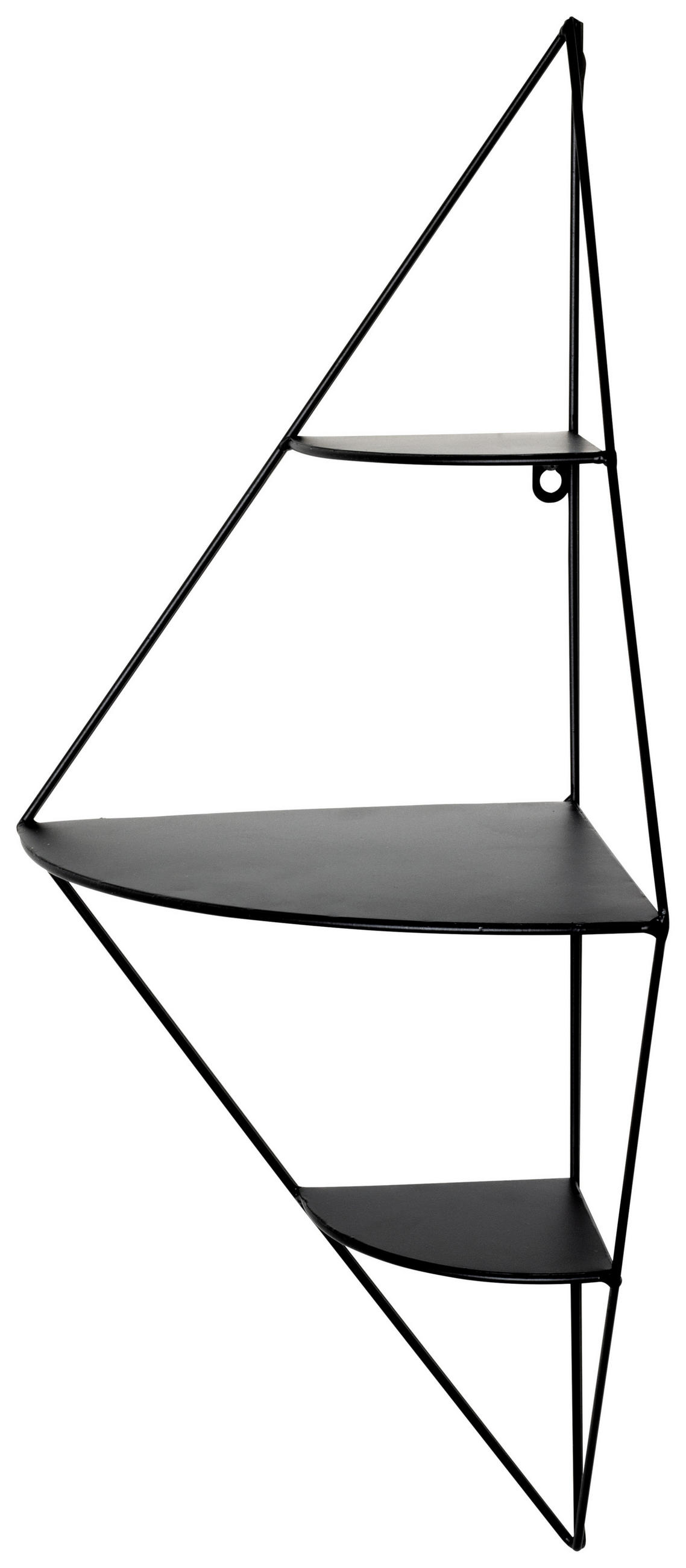 HÖRNHYLLA i 36/70/26 cm svart  - svart, Modern, metall (36/70/26cm)