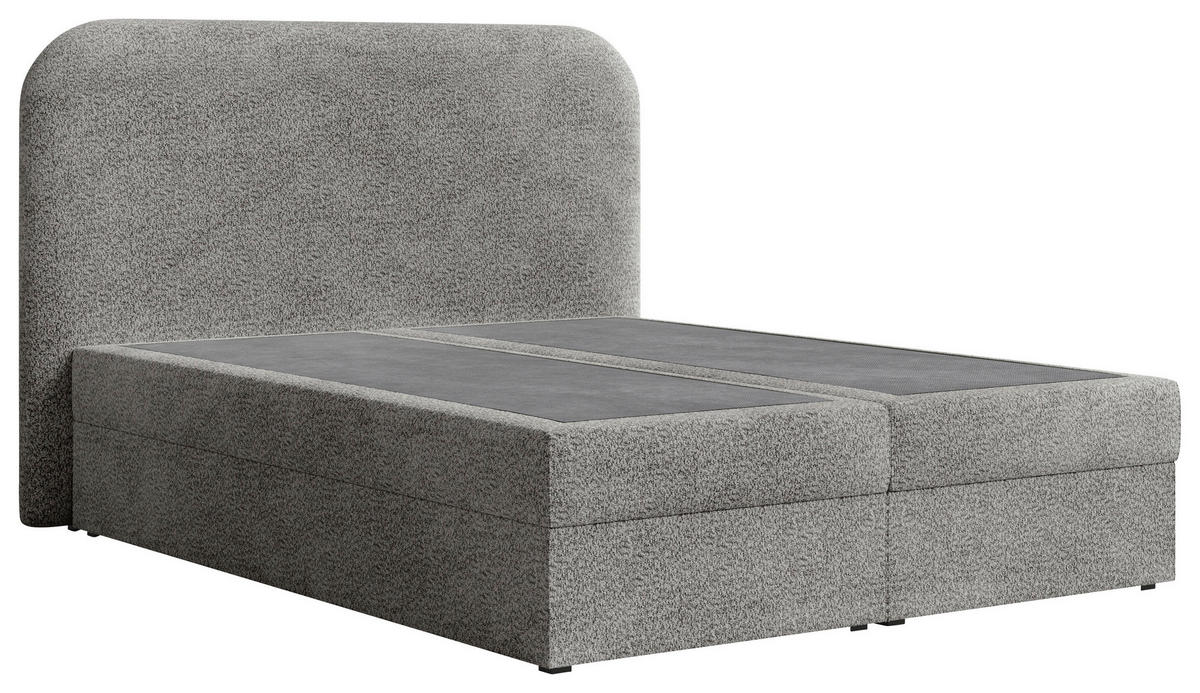 BOXBETT 180/200 cm,  in Anthrazit, Bettkasten, Topper,  - Anthrazit/Schwarz, MODERN, Holz/Kunststoff (180/200cm) - MID.YOU