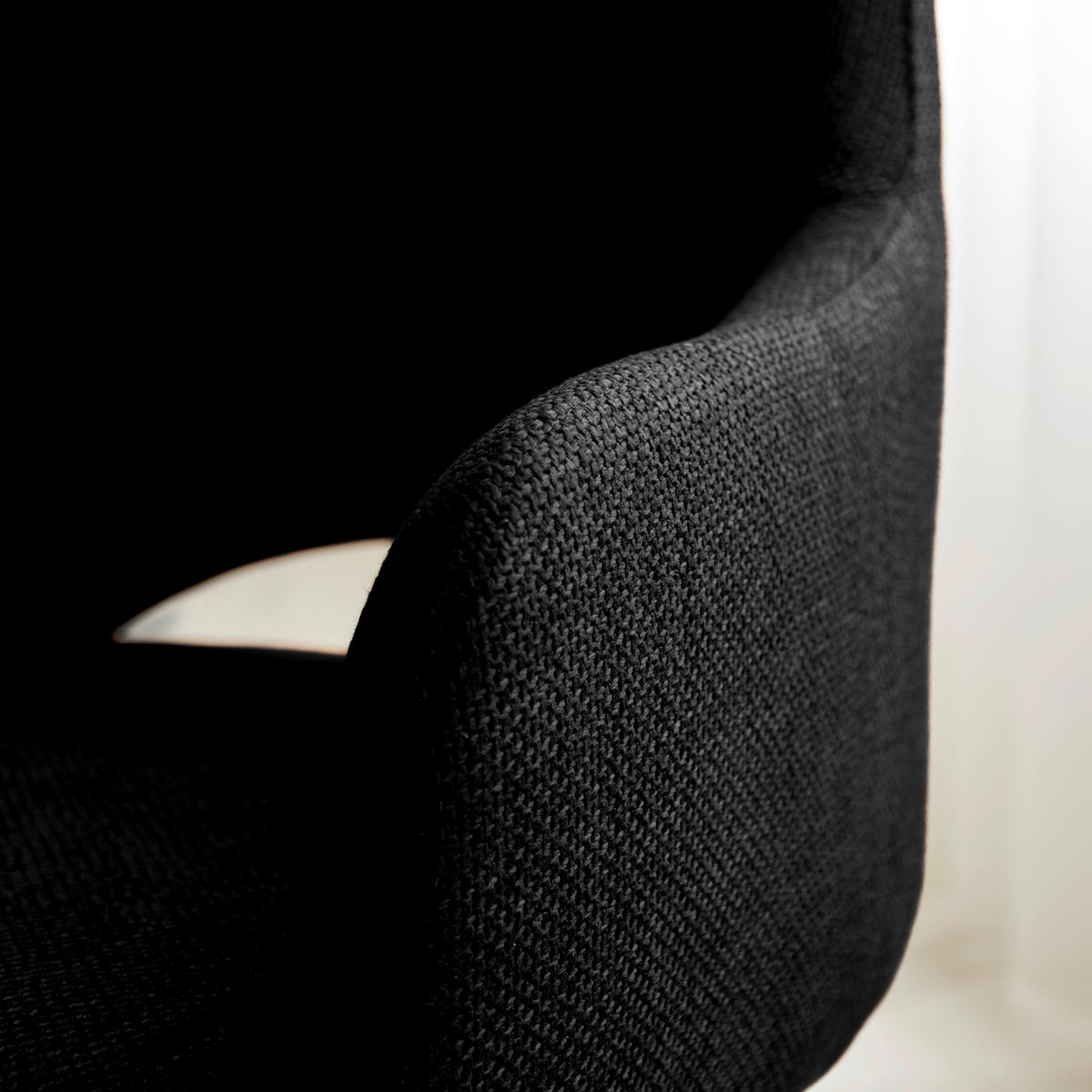 ŽIDLE S PODRUČKAMI, tkaná látka, černá - černá, Moderní, kov/textil (60/88/63,5cm) - MID.YOU