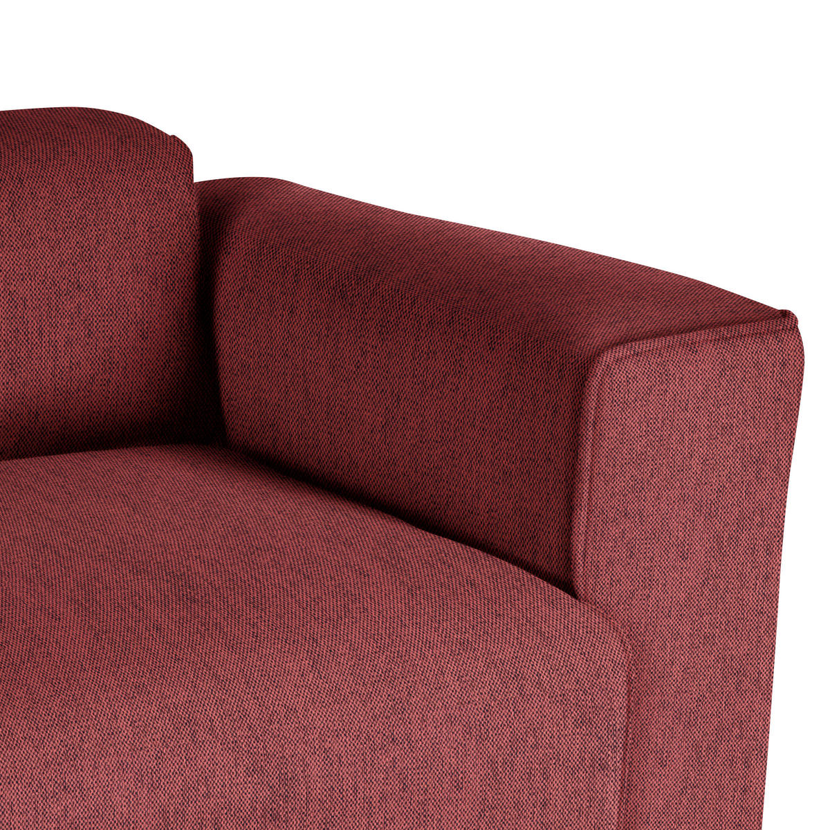 ECKSOFA Rot Webstoff Rücken echt  - Rot/Schwarz, Design, Kunststoff/Textil (290/171cm) - home24