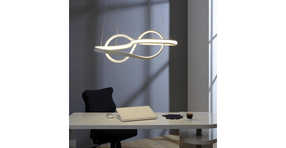 LED-HÄNGELEUCHTE 78/25/120 cm - Opal/Weiß, Design, Kunststoff/Metall (78/25/120cm) - Ambiente