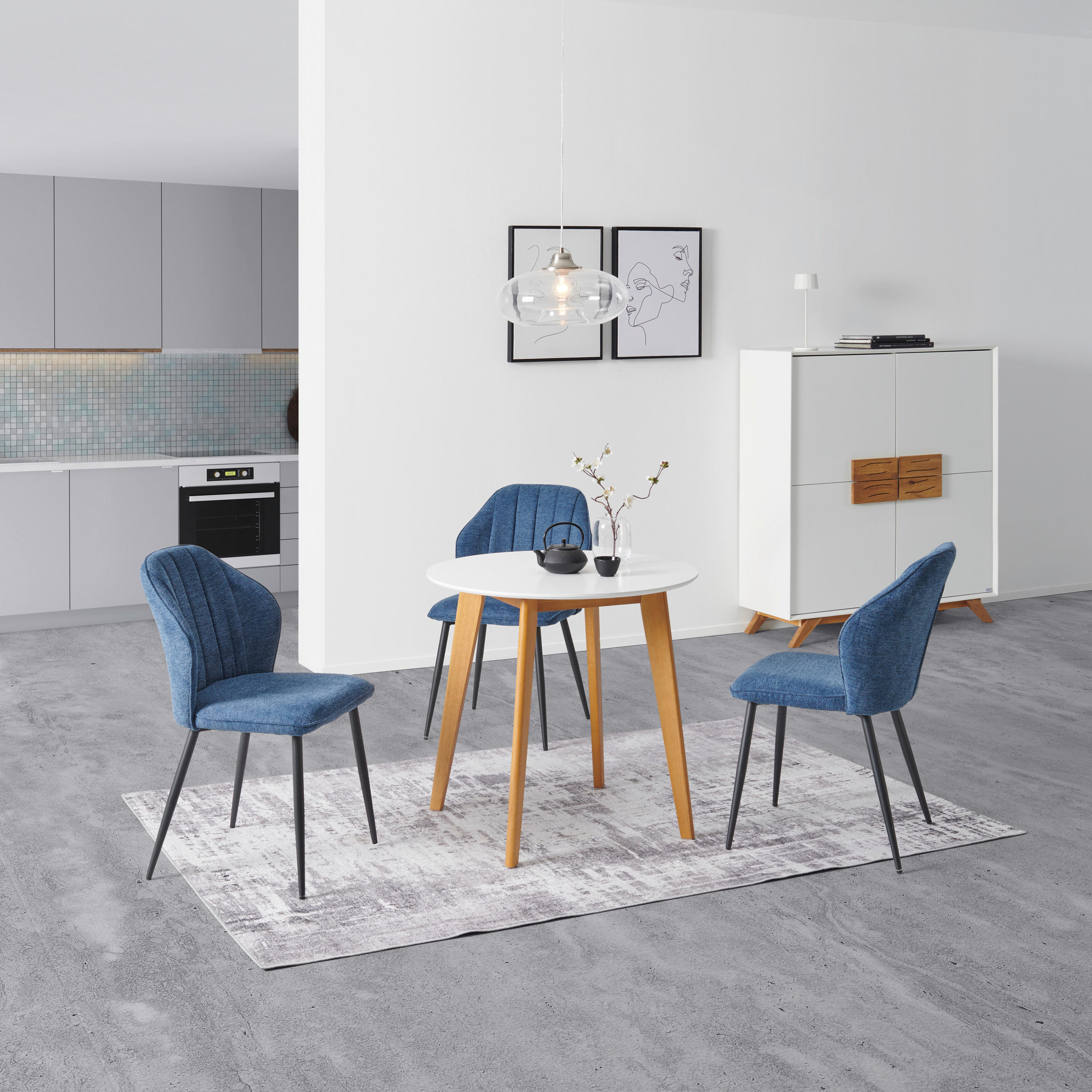 ESSTISCH in Holz 80/80/76 cm  - Eichefarben/Weiß, Design, Holz (80/80/76cm) - Livetastic