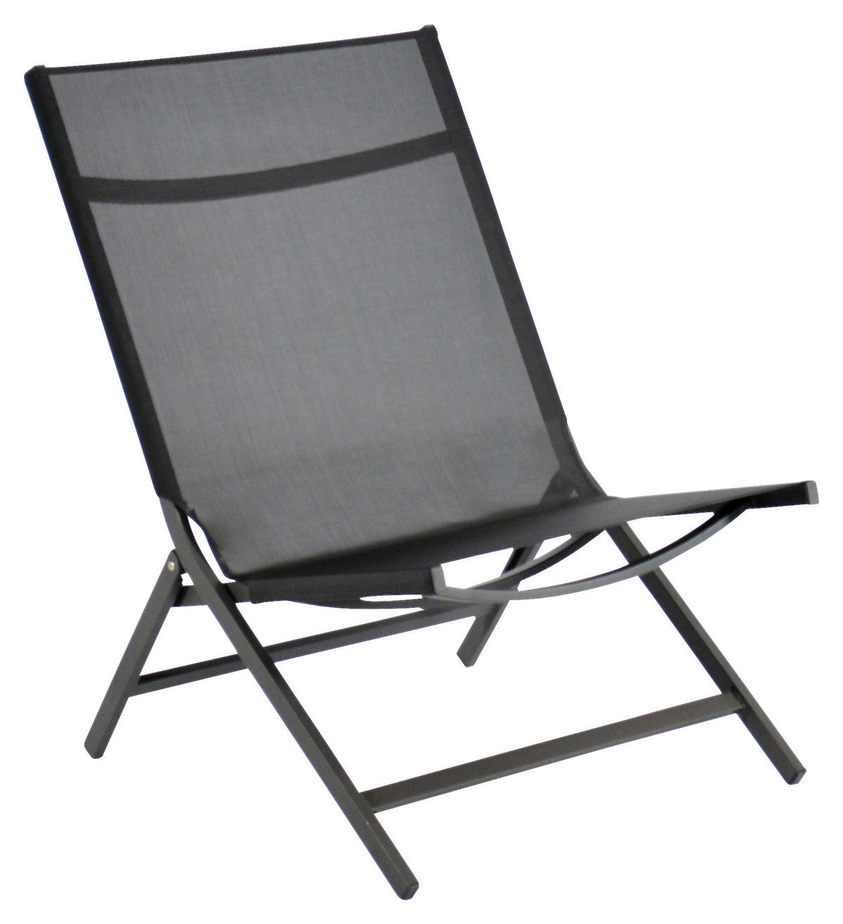 KLAPPSESSEL Netzbespannung Schwarz  - Schwarz, Design, Textil/Metall (80/70/88cm) - Ambia Garden