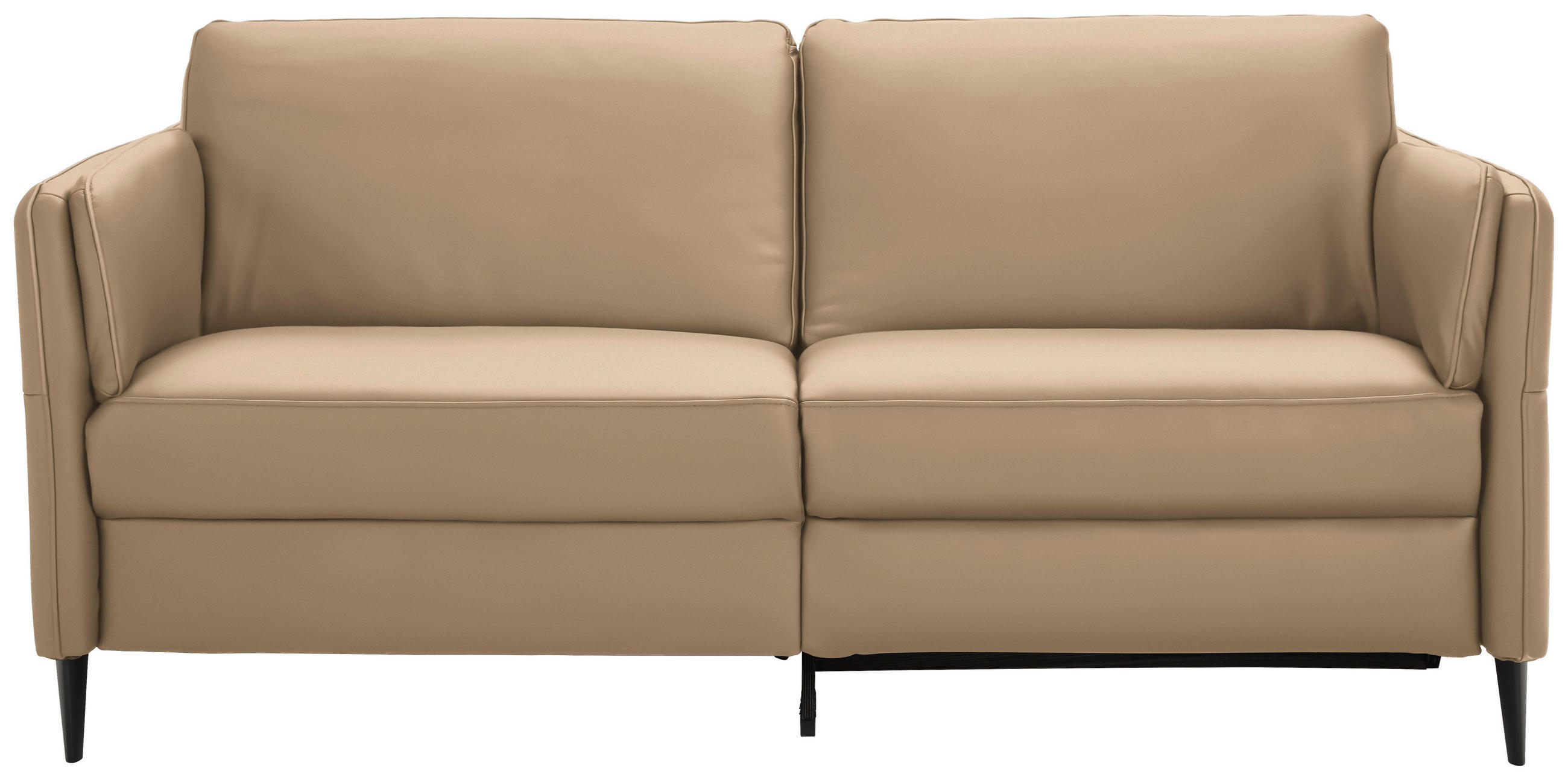 3-SITZER-SOFA in Leder Hellbraun - Hellbraun/Schwarz, Design, Leder/Metall (190/84/99cm) - Dieter Knoll