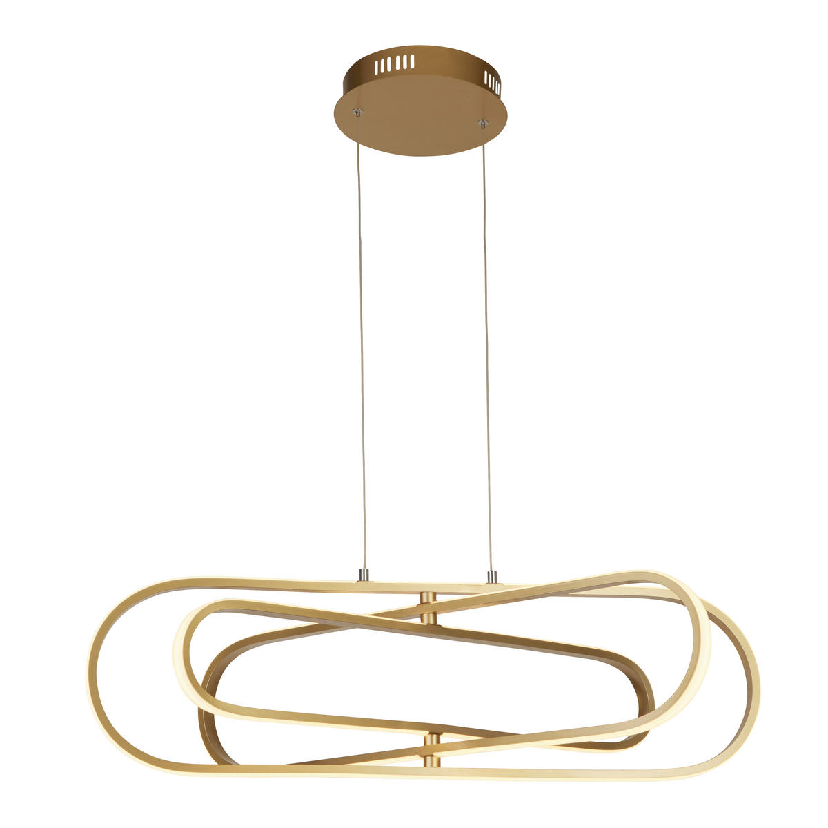 LED-PENDELLEUCHTE 120/80/74,5 cm  - Goldfarben/Weiß, Design, Kunststoff/Metall (120/80/74,5cm)