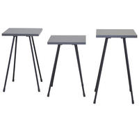 BEISTELLTISCHSET quadratisch Anthrazit  - Anthrazit/Schwarz, Design, Holzwerkstoff/Metall (29/29/52cm) - MID.YOU
