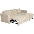 ECKSOFA Naturfarben Flachgewebe  - Schwarz/Naturfarben, KONVENTIONELL, Textil/Metall (252/162cm) - Carryhome