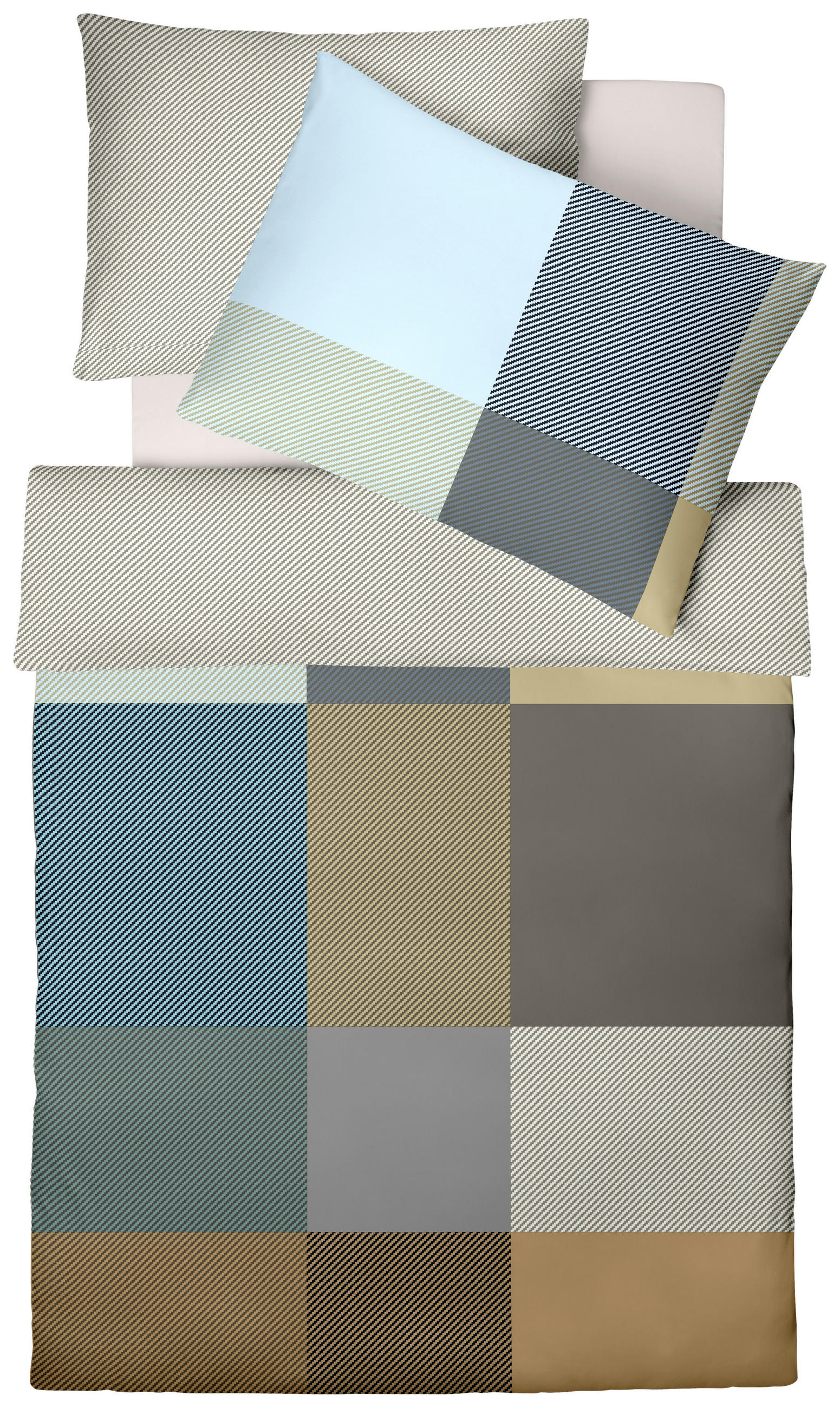 Novel POSTEĽNÁ BIELIZEŇ, makosatén, krémová, tyrkysová, béžová, 140/200 cm