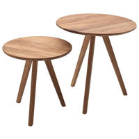 COUCHTISCHSET Eiche massiv rund Naturfarben, Eichefarben  - Eichefarben/Naturfarben, MODERN, Holz (40-50/40-50/40-45cm) - Xora