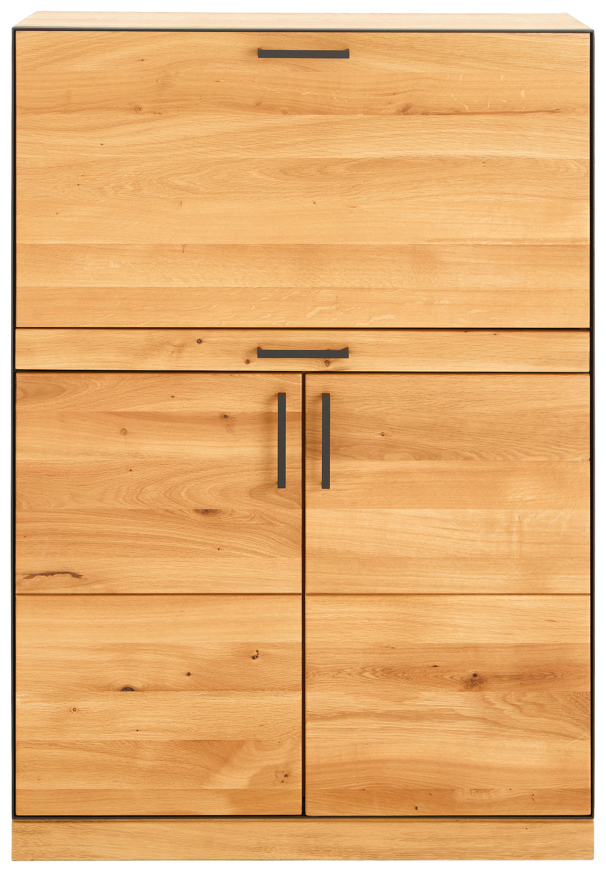 SEKRETÄR  Kabeldurchlass, Stauraum  - Eichefarben/Anthrazit, Natur, Holz/Metall (86/122/40cm) - Linea Natura