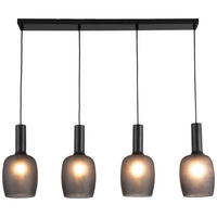 HÄNGELEUCHTE 98/15/140 cm   - Schwarzchrom, Trend, Glas/Metall (98/15/140cm) - Novel