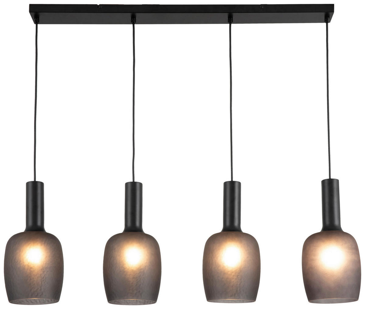 HÄNGELEUCHTE 98/15/140 cm   - Schwarzchrom, Trend, Glas/Metall (98/15/140cm) - Novel