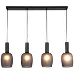 HÄNGELEUCHTE 98/15/140 cm  - Schwarzchrom, Trend, Glas/Metall (98/15/140cm) - Novel