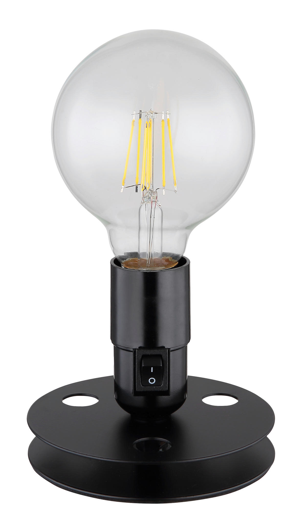 TISCHLEUCHTE 12/9 cm   - Schwarz, KONVENTIONELL, Metall (12/9cm) - Globo