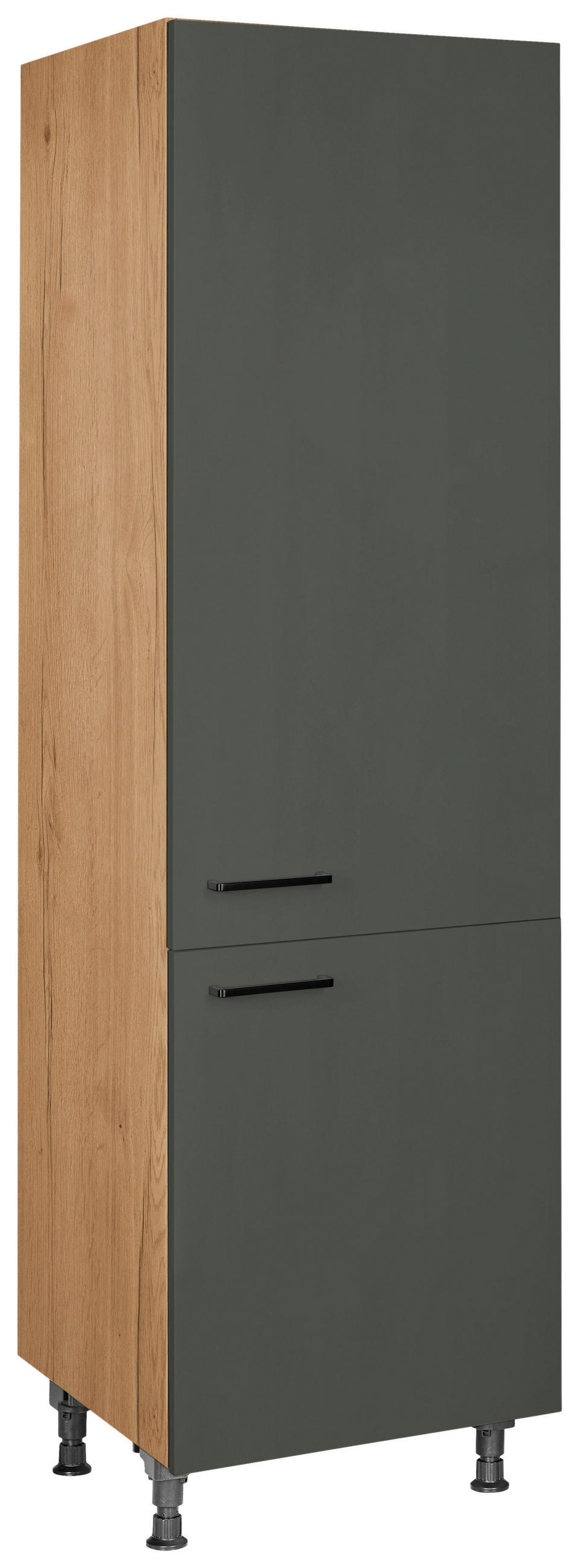 GESCHIRRSCHRANK 60/216,6/58 cm  in Grün, Eichefarben  - Eichefarben/Schwarz, MODERN, Holzwerkstoff/Metall (60/216,6/58cm) - Nobilia