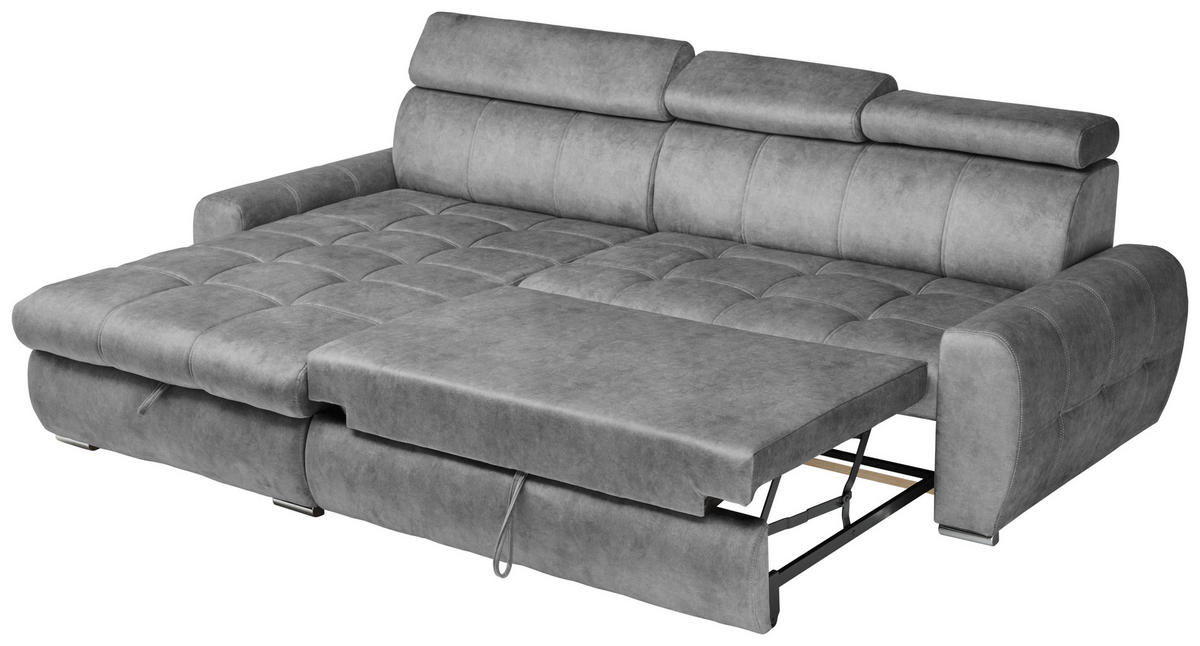 ROHOVÁ SEDAČKA, textil, šedá - šedá/bílá, Design, textil/plast (276/173cm) - Stylife