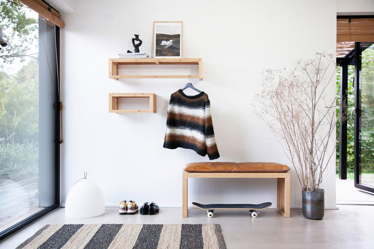 WANDGARDEROBE  in Bambus vollmassiv Naturfarben  - Naturfarben, Design, Holz (45/20/27cm) - MID.YOU