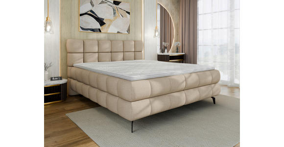 BOXBETT 180/200 cm  in Beige  - Beige/Schwarz, Trend, Textil/Metall (180/200cm) - Esposa