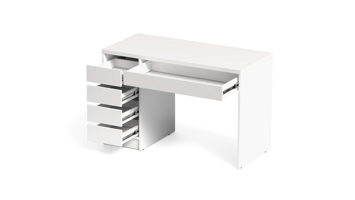 SCHREIBTISCH 120/55/77,6 cm Weiß  - Weiß, MODERN, Holzwerkstoff (120/55/77,6cm) - Livetastic
