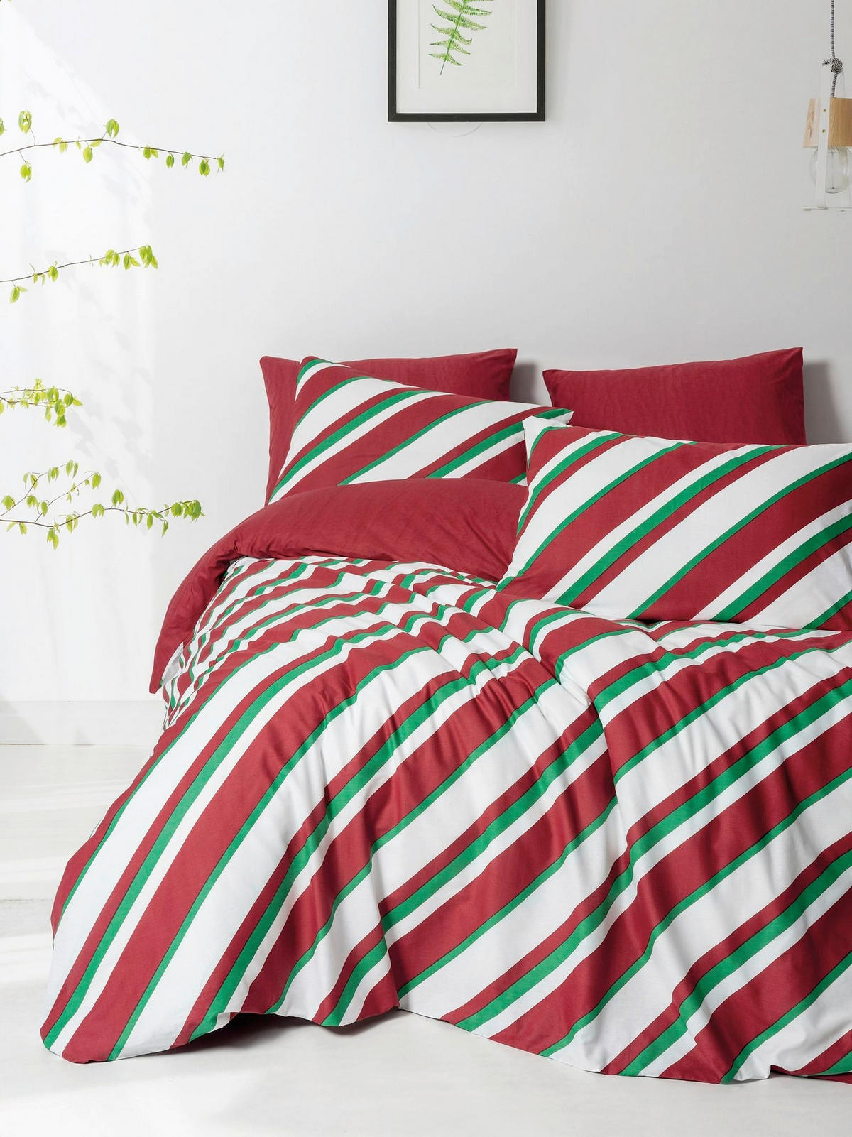 BETTWÄSCHE 2-teilig Merry - Red 135/200 cm  - Multicolor, Basics, Textil (135/200cm) - X-Mas